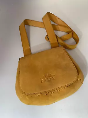 Bally Womens Mustard Suede Small Crossbody/Shoulder Bag 22x14x4cm #GL • £17.59