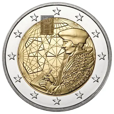 2022 Luxembourg € 2 Euro Uncirculated UNC Coin Erasmus Program 35 Years • $11.32