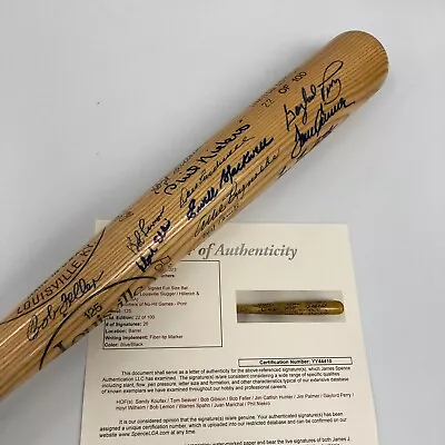 Beautiful No Hitter Pitchers Multi Signed Baseball Bat Sandy Koufax 26 Sigs JSA • $3149.10