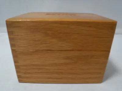 Oak Wood Recipe Box W Hinges & Dovetailed Corners Fits Index Card Wayne Novelty • $19.99