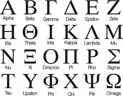 Greek Sorority Alphabet Letters Vinyl Decal Sticker U Pick Size & Color • $7.49