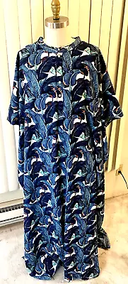 Kaftan Blue Banana Leaf Blanche Devereaux Women's Men's Unisex New Cotton Light • $40