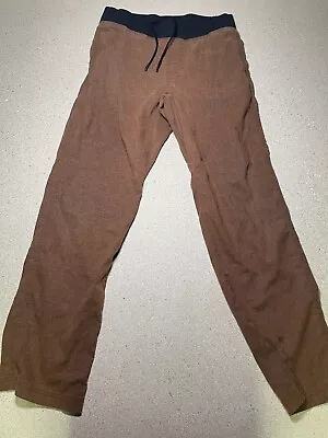 PrAna Mens Pant Sz M OrangeRelaxed Fit Drawstring Hemp Blend Pant Woven Straight • $19.99