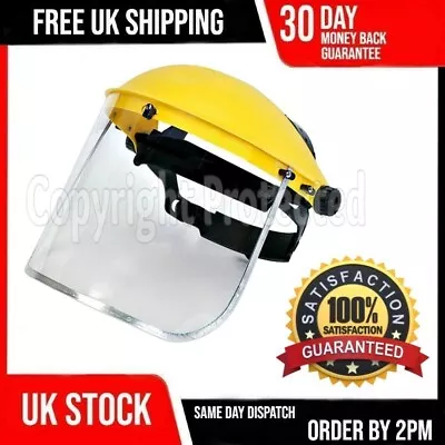 £11.19 • Buy Clear Safety Face Mask Shield Visor Sparks Grinding Strimmer Garden Cutting 24a