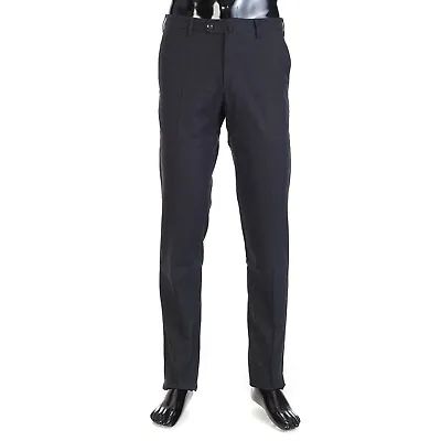 LORO PIANA 595$ Anthracite Pantaflat Trousers - Stretch Cotton Flannel Slim Fit • $425