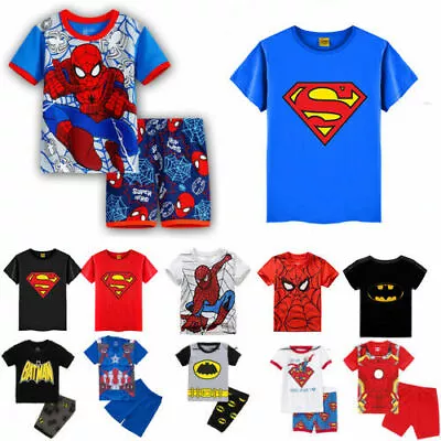 £7.21 • Buy Kids Children Boys Superhero Spiderman Short Sleeve T-Shirt Pants Costume Set