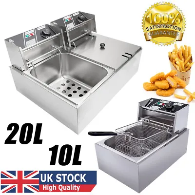 £53.90 • Buy 10L 20L Commercial Electric Deep Fryer Fat Chip Single Twin Dual Tank Stainless