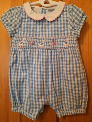 £5 • Buy Girls Jojo Maman Bebe Duck Easter Smocked Romper VGUC 0-3mths