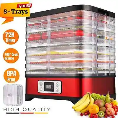 8-Tray Electric Food Dehydrator Machine Fruit Jerky Meat Dryer Stainless Steel • $63.99