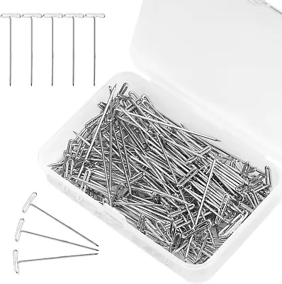 120PCS 1 Inch Nickel Plated Steel T-Pins With A Clear Box For Knitting • $10.73