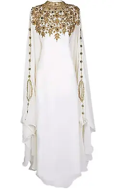 Royal Dubai Moroccan Kaftan Abaya Farasha Maxi Party Wear Modern Arabic Dresses • $59.06