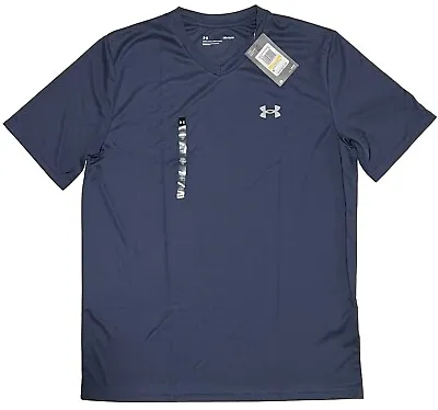 Under Armour Men Velocity 2.0 SS V-neck Short Sleeve Loose Fit Blue Medium • $9.99