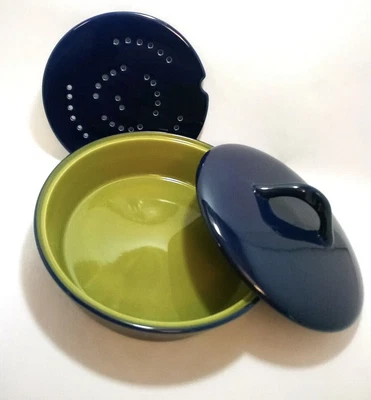$25 • Buy RICK BAYLESS~The Mexican Kitchen~3-pc Casserole Dish~Tortilla Warmer~Blue, Green