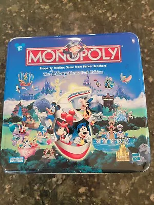 Monopoly Disney Theme Park Edition Board Game Collectors Tin. • $18