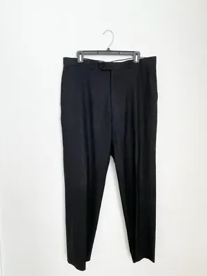 Hart Schaffner Marx Mens Wool Dress Pants Size 35 Black Flat Front Pockets  • $19.99