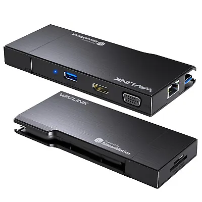 9-in-1 USB 3.0 Mini Travel Laptop Dock 4K HDMI VGA Detachable SD/TF Card Reader • $55.87