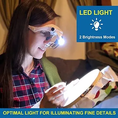 Lupa De Cabeza Magnifier With LED Light Glasses Con LED Luz Gafas Para Trabaj... • $33.32