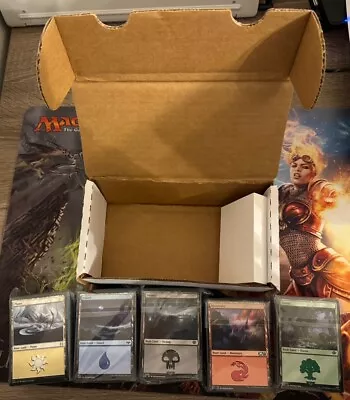 MAGIC The Gathering MTG Basic Land Lot Of 500 (100 Of Each Color) NM With Box • $24.99