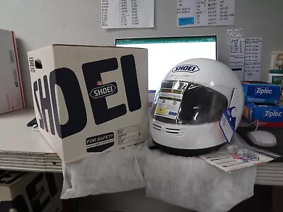 NOS Shoei Plain White Full Face Motorcycle Safety Helmet RF-200 Size Large • $149.98