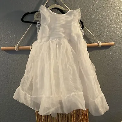 Trish Scully Child Size 8 White Ruffle Milly Angel-Sleeve Dress Delicate Wings • $17.50