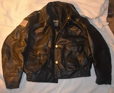 Kales Chicago Style Motorcycle Police Leather Jacket Pre Owned • $199.99