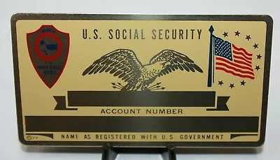 Metal Jaycees Social Security ID Card Custom Engraved [080CHR] • $7
