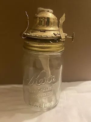 Antique Kerr Mason Jar Oil Lamp • $27