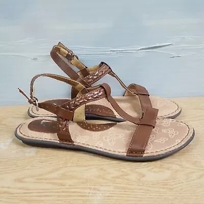 Born BOC Sandals Womens Size 8 Brown Strappy C34906 Flats Casual Summer • $8.47