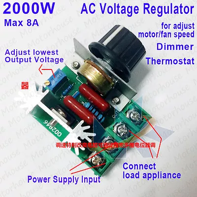 2000W 50-220V Adjustable Voltage Regulator PWM AC Motor Speed Control Controller • £3.12