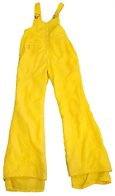 Vintage Snuggler Women’s Yellow Snow Bibs Pants Ski Size 10 • $39.09