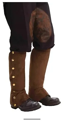 STEAMPUNK SPATS BROWN Halloween Costume Faux Leather Boot • $19