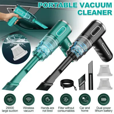 29000pa Powerful Car Vacuum Cleaner Wet/Dry Cordless Strong Suction Handheld UK • £9.85