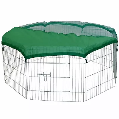 NEW! 8 Panel Outdoor Rabbit Play Pen Run With Shade Safety Net • £26.99