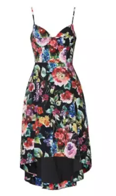Aidan By Aidan Mattox Floral High Low Corset Dress Ball Gown Sz 0  B12 • $65.99