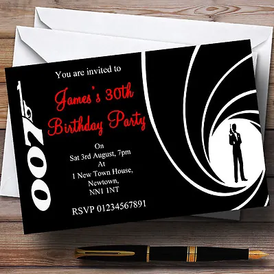James Bond  Personalised Party Invitations • £69.95