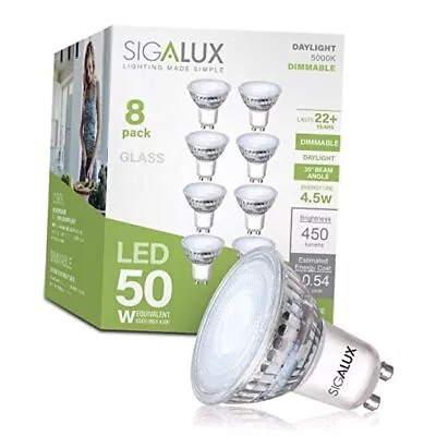  GU10 LED Light Bulbs Dimmable 5000K White Natural Dimmable 8 Pack Daylight • $28.60