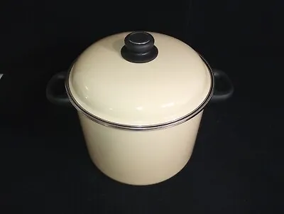 Seville Megaware 9 Qt Stock Pot With Lid Porcelain On Steel Yellow Spain • $100