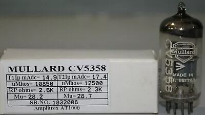 ECC88 CV5358 6DJ8 Mullard Made In Gt. Britain Amplitrex Tested #1832008 • $119