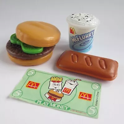 MCDONALD'S PLASTIC PLAY FOOD Hamburger McFlurry Apple Pie 2001 CDI Pretend Play • £11.94