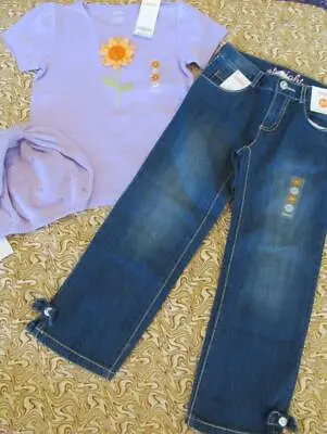NWT 5t Gymboree Sunflower Smiles Purple Shirt Sweater Hat Sparkle Jeans Bow • $24.99