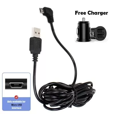 Dash Cam Camera Camcorder Car Micro USB Power Cable 3m Adapter Charger 5V 2.1A • £7.49