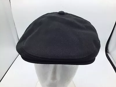 KANGOL BLACK 100% WOOL CABBIE DRIVING GOLF BERET CAP HAT Sz S/M Flexfit M3 • $15.50