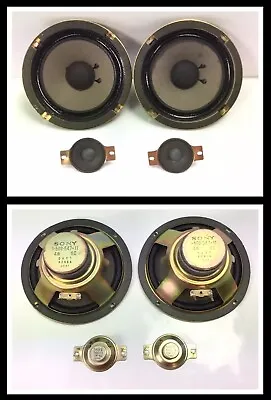 LOT OF 4 VTG Sony SPEAKERS Fr/SS-77 Acoustic Suspension Speakers WOOFER TWEETER • $38.97