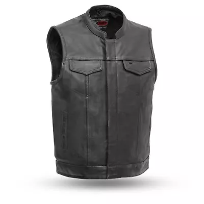 Men's The Assassin Black Leather Motorcycle Vest FIRST MFG • $45