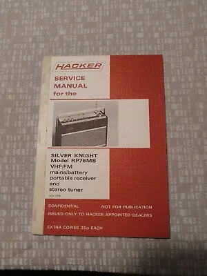 Service Manual For Hacker Silver Knight RP76MB Transistor Radio. Excellent. • £8.90