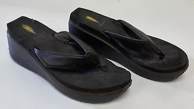 Women’s Volatile Brand Platform Flip Flops Size 8 Brown Leather • $15