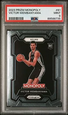 VICTOR WEMBANYAMA PSA 9 Rookie RC 2023-24 Panini Prizm Monopoly #81 Spurs ROY • $39.99