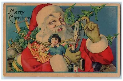 1924 Christmas Jolly Santa Claus With Sack Of Toys Posted Vintage Postcard • $19.95
