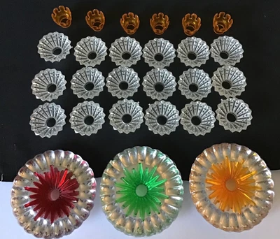 $9.99 • Buy Vintage 3” Christmas Tree Light Reflectors And Bulb Covers  Lot Of 27