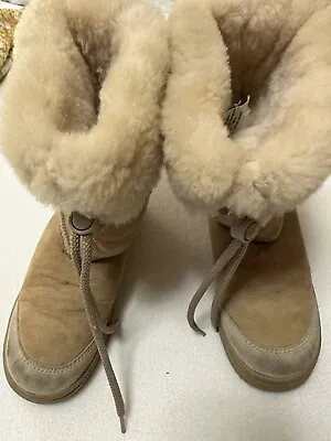 Womens Calf Length Sand Ugg Boots Size 7 • $20.95